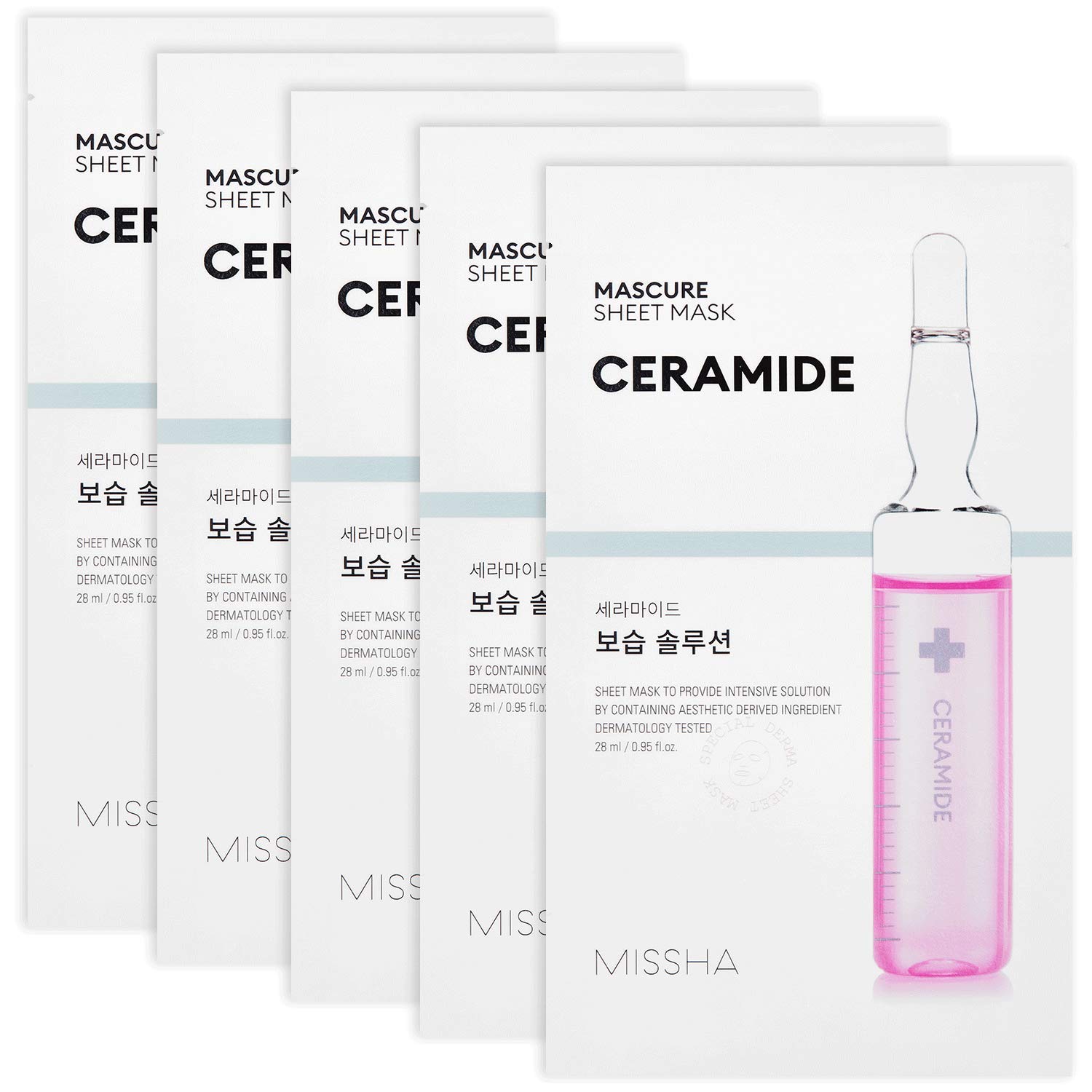 MISSHA Mascure Moisture Solution Sheet Mask Ceramic Cloth Mask for Dry and Weakened Skin 1 Piece