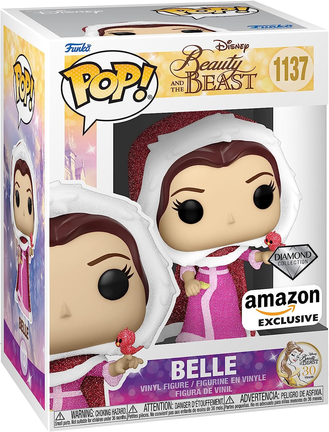Funko Pop! Disney: Beauty and The Beast - Winter Belle - Diamond Glitter - Vinyl Collectible Figure - Gift Idea - Official Merchandise - Toys For Children and Adults - Model Figure For Collectors
