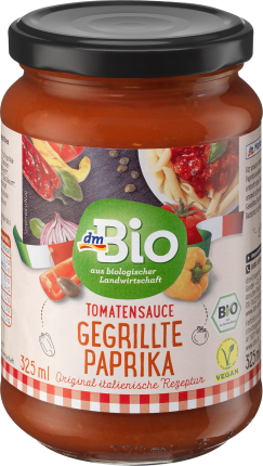 dmBio Sauce, tomato sauce grilled peppers, 325 ml