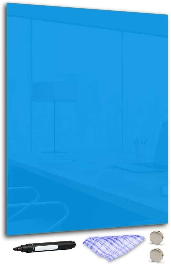 DekoGlas Decorative Glass Magnetic Board 90 X 70 Cm Various Colours With Pen, Cloth 