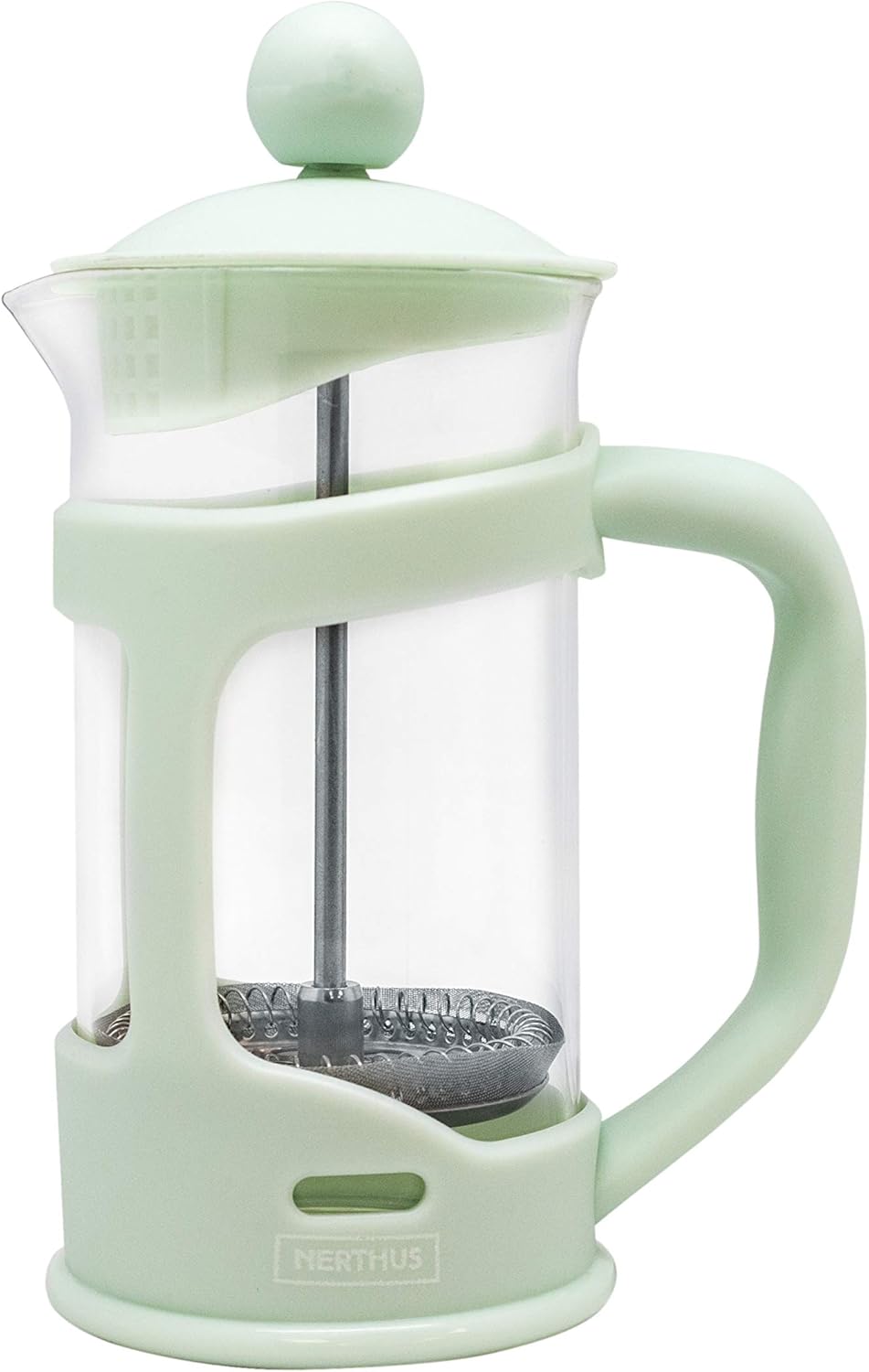 NERTHUS FIH 794 French Coffee Maker, PP/Borosilicate Glass/SS, Green, 350 ml
