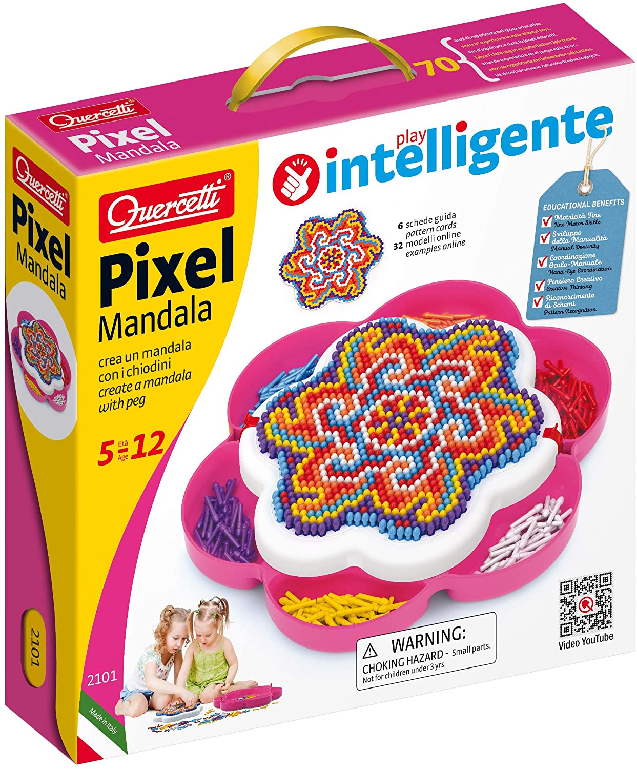 Quercetti Pixel Mandala 2101 Daisy Bead Mosaic Game / 1,200 Beads / 5 mm