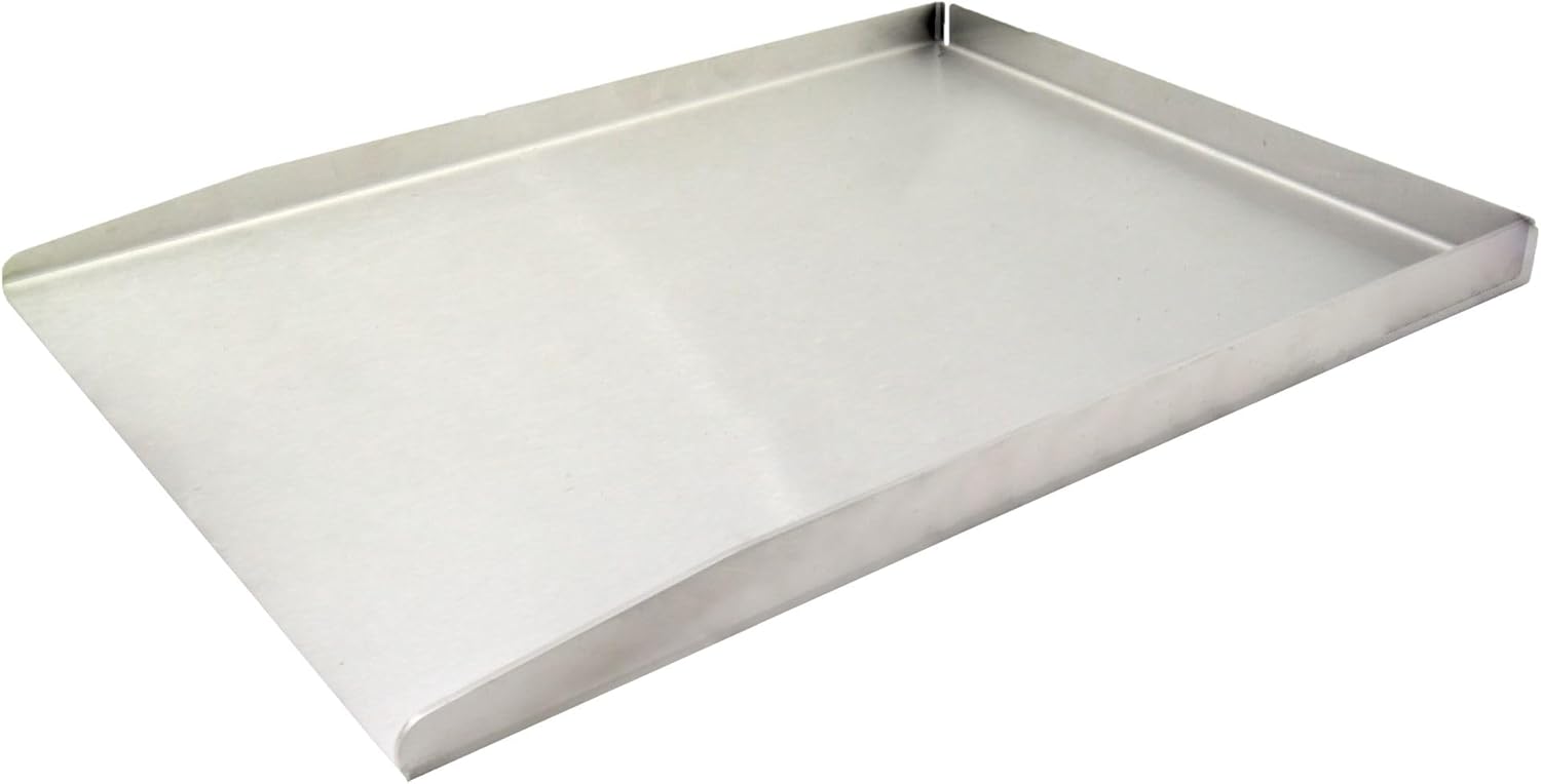 Steuber Plancha Plate, 36 x 26 cm, Stainless Steel Grill Plate with Rim, Teppanyaki Grill Plate for Burgers, Induction, Charcoal & Gas Grill