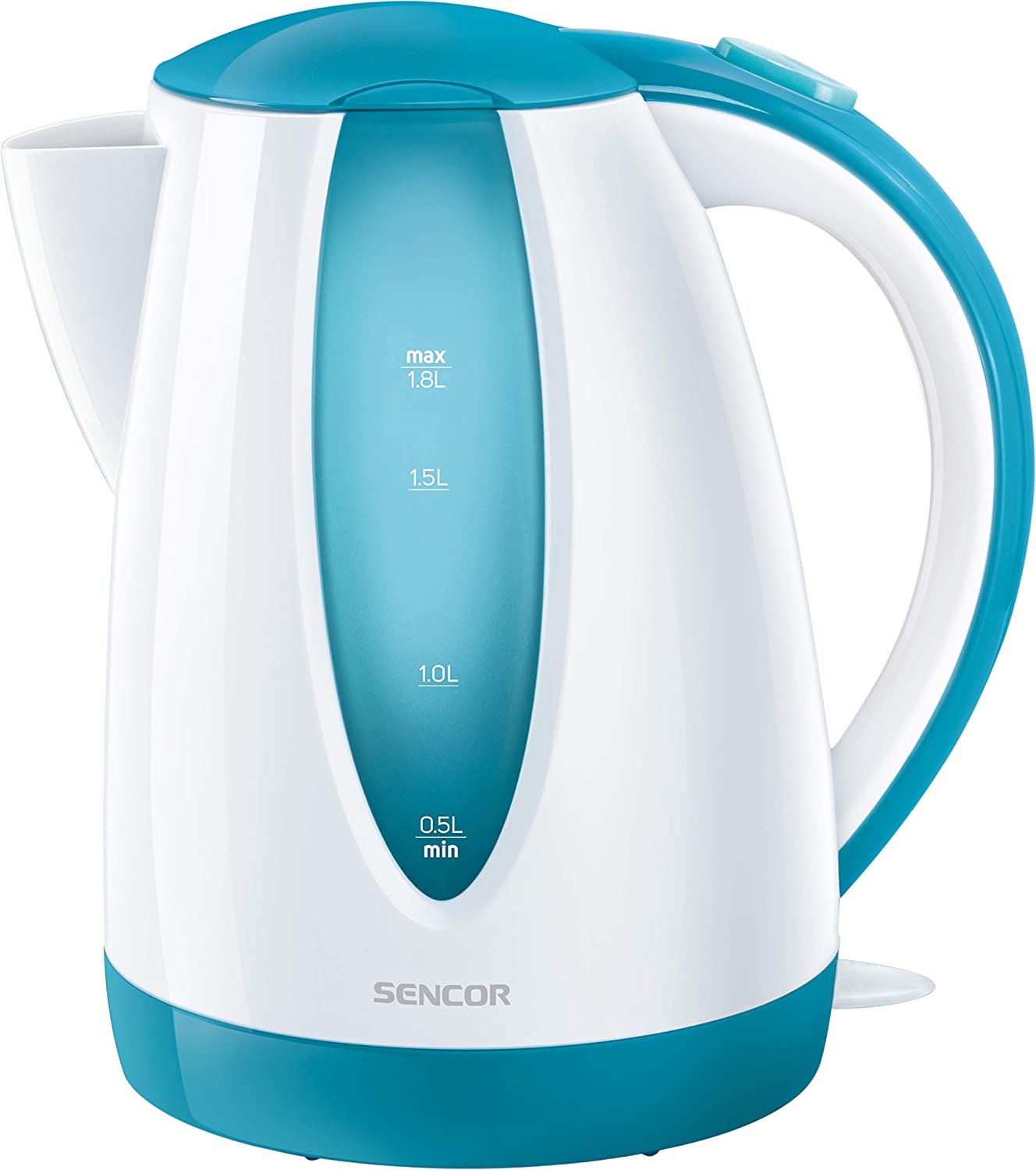 Sencor SWK 1810WH Kettle (volume: 1.8 Litres / Double-Sided)/Dreifachsicherheitssystem level indicator turquoise