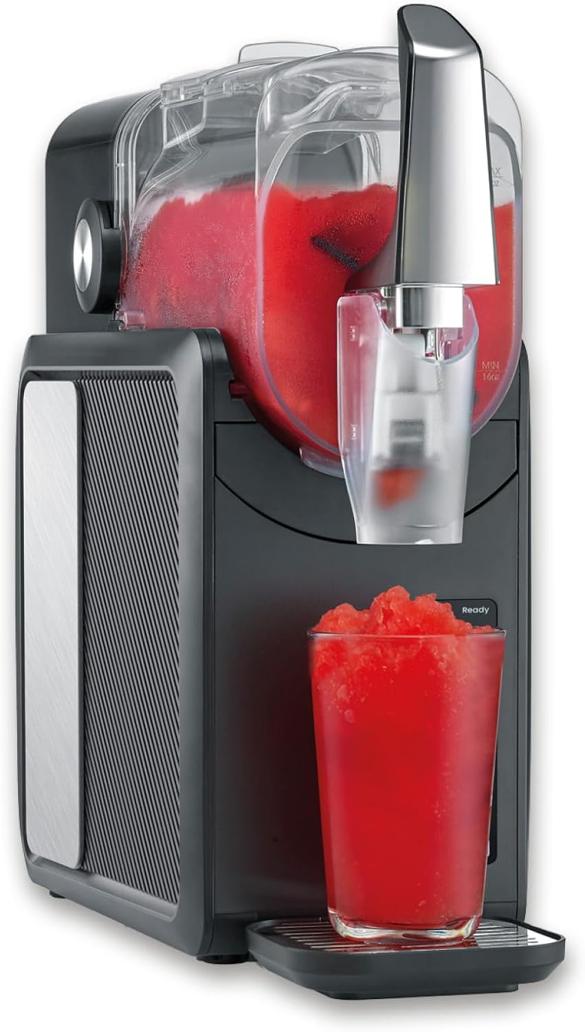SEVERIN Store Severin S-Slush Slush Machine for Home, 5 Programmes, Ice Cocktails, Frappé, Milkshakes, No Ice, Automatic Cleaning, 15 min Technology, 2 L, Black, Silver, Stainless Steel, EZ 9520