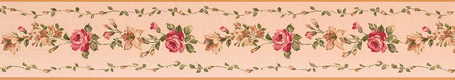 galerie-24 pp79454  Pretty Prints 4 flowers pink cream gallery beige Wallpaper border