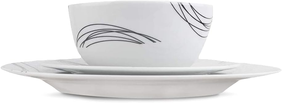 AmazonBasics Amazon Basics - 18-piece tableware set, headlight, for 6 people