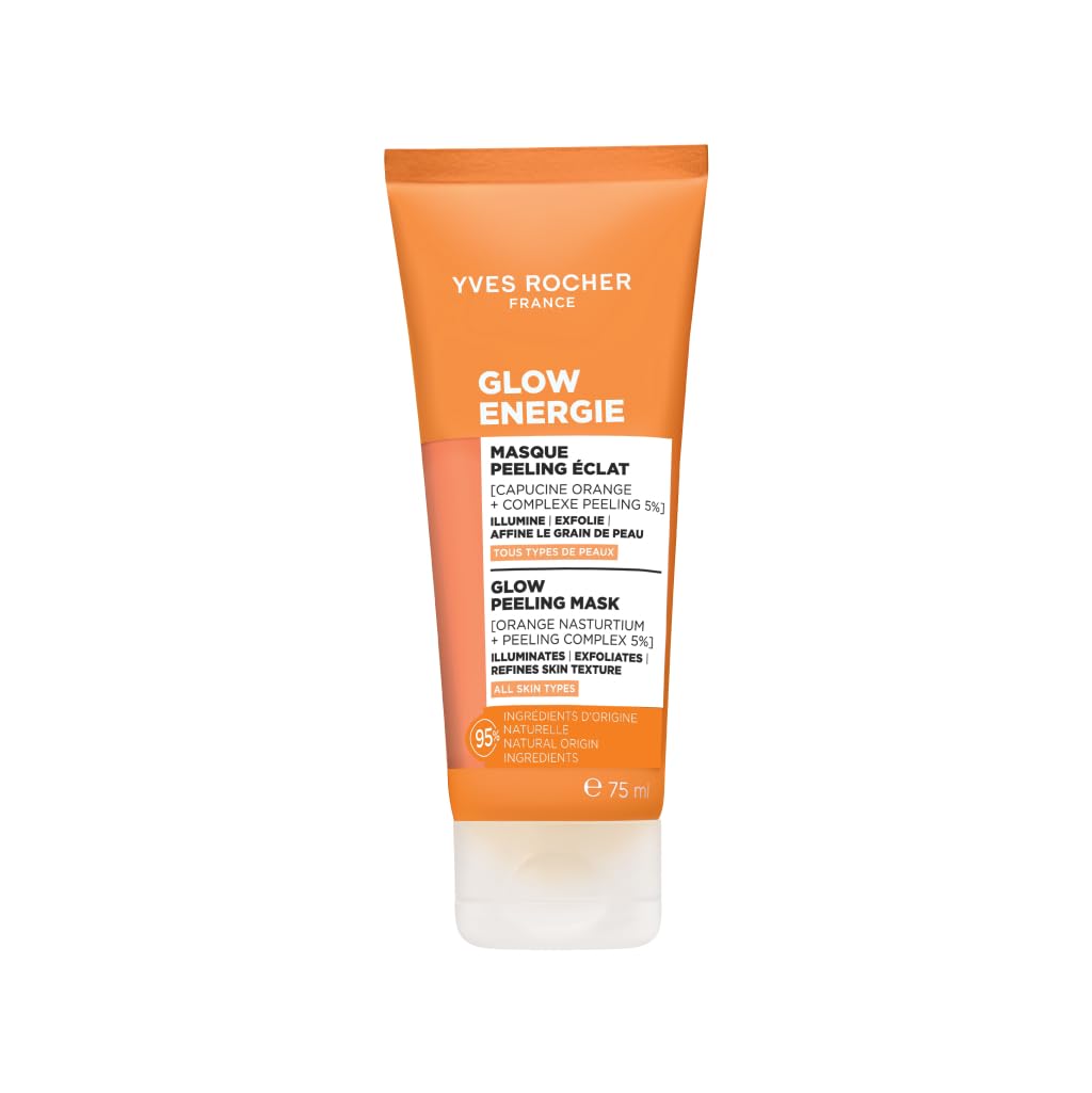 Yves Rocher Glow Énergie Exfoliating Mask - Gives Radiance in 10 Minutes - With Nasturtium & Exfoliating Complex - For All Skin Types - 95% Natural Ingredients - 75ml
