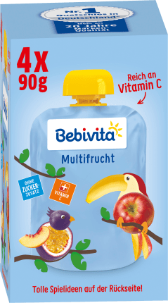 Bebivita Quetschie children's fun multi -fruit from 1 year, 4x90g, 0.36 kg