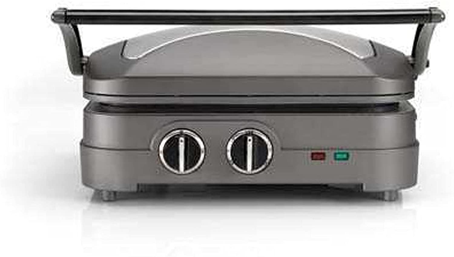 Cuisinart Griddle & Grill Contact Grill with 2 Dishwasher Safe Gill Plates, Temperature Selection up to 240 °C, Timer and Drip Tray, Stainless Steel, GR47E