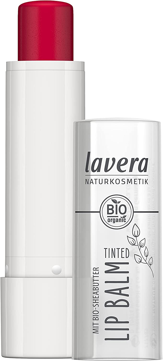 lavera Tinted Lip Balm - Strawberry Red 03 - Lippenbalsam - glutenfrei - ohne Silikone - ohne Mineralöl - ohne Mikroplastik - Hochwertige Bio-Inhaltsstoffe- Vitamin E - Bio-Sheabutter - 4,5g, ‎strawberry