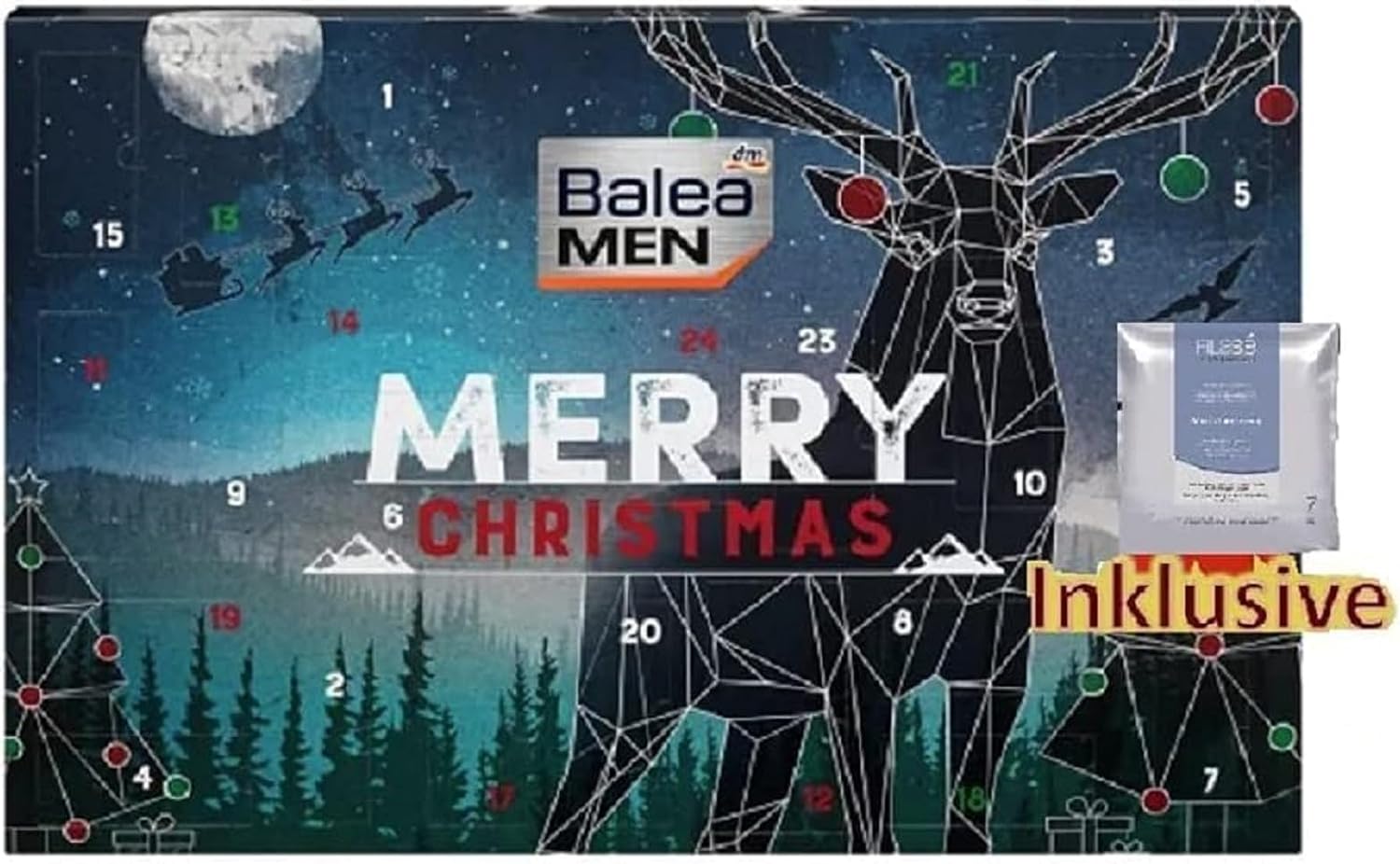 Jung BALEA Advent Calendar 2023 Men\'s Beauty 24 Care Beauty Cosmetics Advent Calendar for Men, Christmas Calendar Value 80 €, Men
