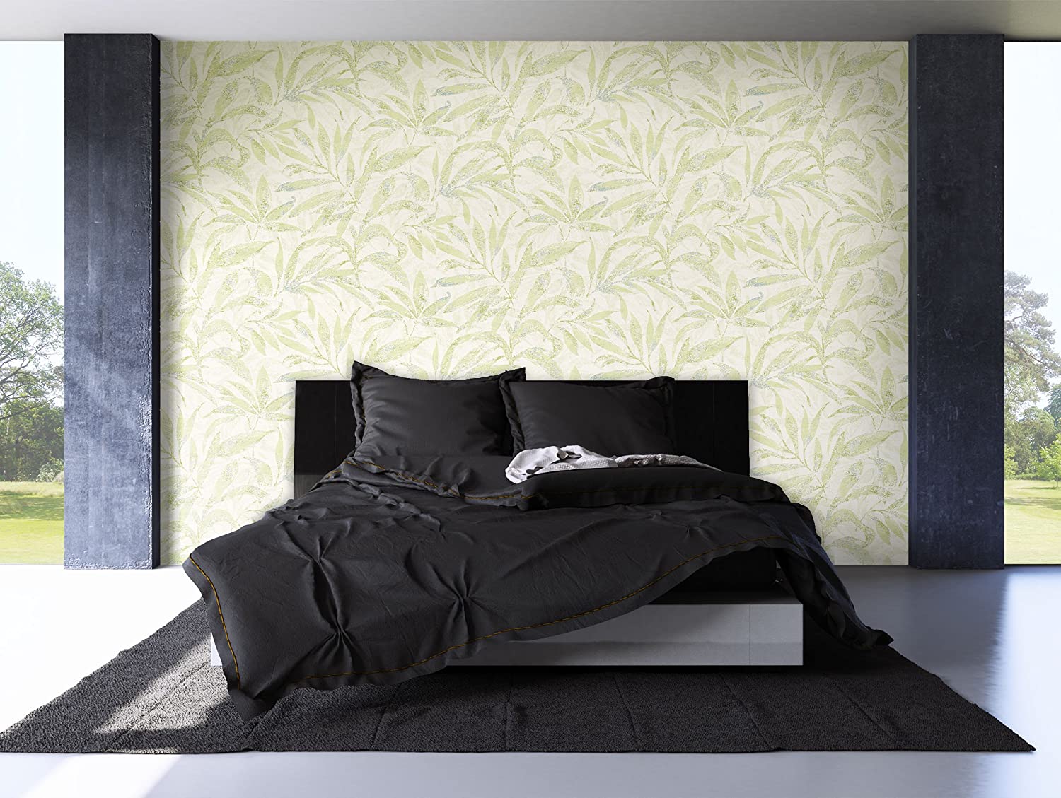 Newroom Design Newroom Floral Wallpaper Green Flowers Leaves Floral Non-Woven Wallpaper Modern Design Look Flower Wallpaper Modern Including Wallpaper Guide