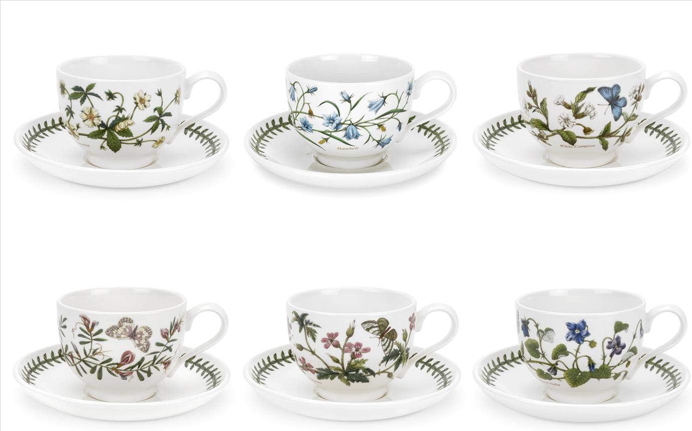 Portmeirion Botanic Garden Traditional Tea Cup & Saucer Set of 6 by Portmeirion