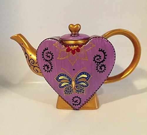Jameson & Tailor \'Tea Pot Porcelain Heart Plaque Ornaments Pink 1855 0.7 L