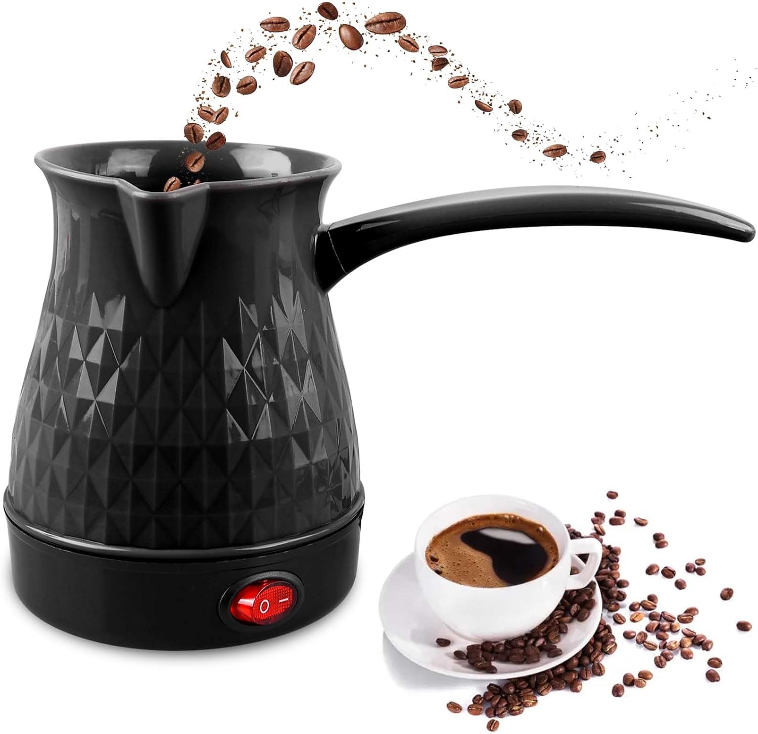 GAOUTO Electric Coffee Pot, 500 ml, 600 W Electric Turkish Coffee Pot, Electric Coffee Pot, Washable Coffee Pot, Electric Turkish Coffee Pot for Home, Office, Mocha & Tea