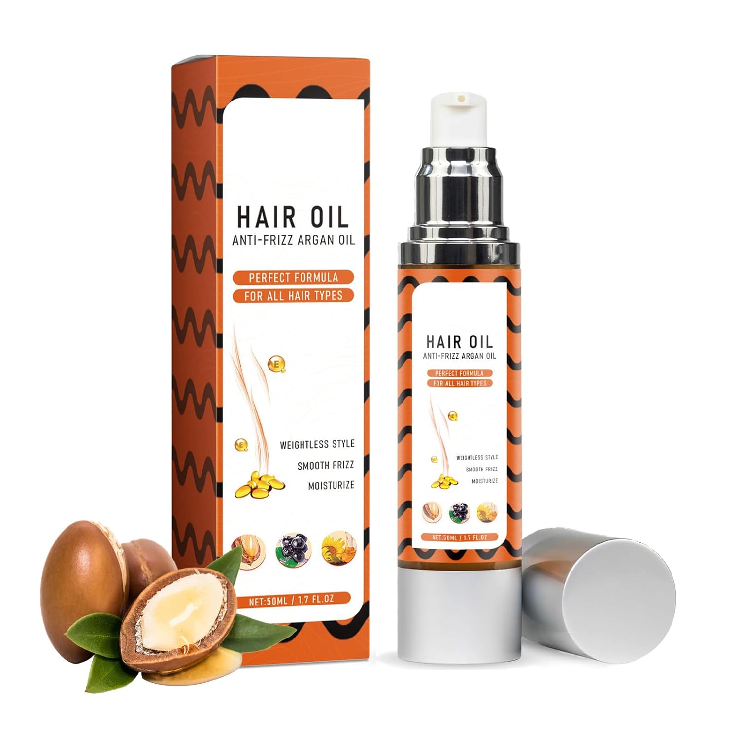 Generic Argan Oil, Moroccan Hair Oil for Fast Growth, Moisturising Hair Oil Curls Nourishes and Refines Hair, for Dry, Damaged Hair (1 Piece)