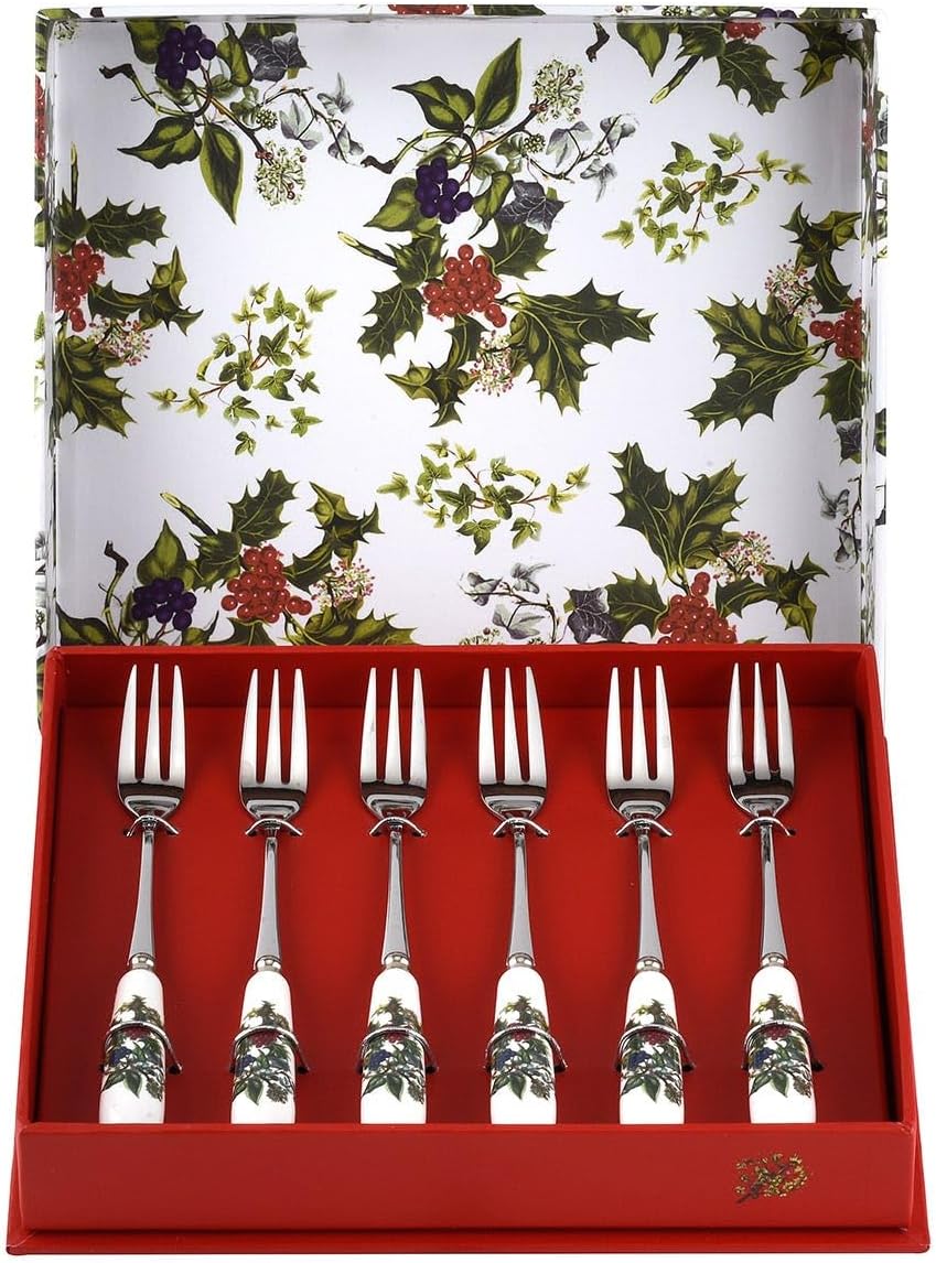 Portmeirion The Holly and The Ivy Pastry Forks, Set of 6