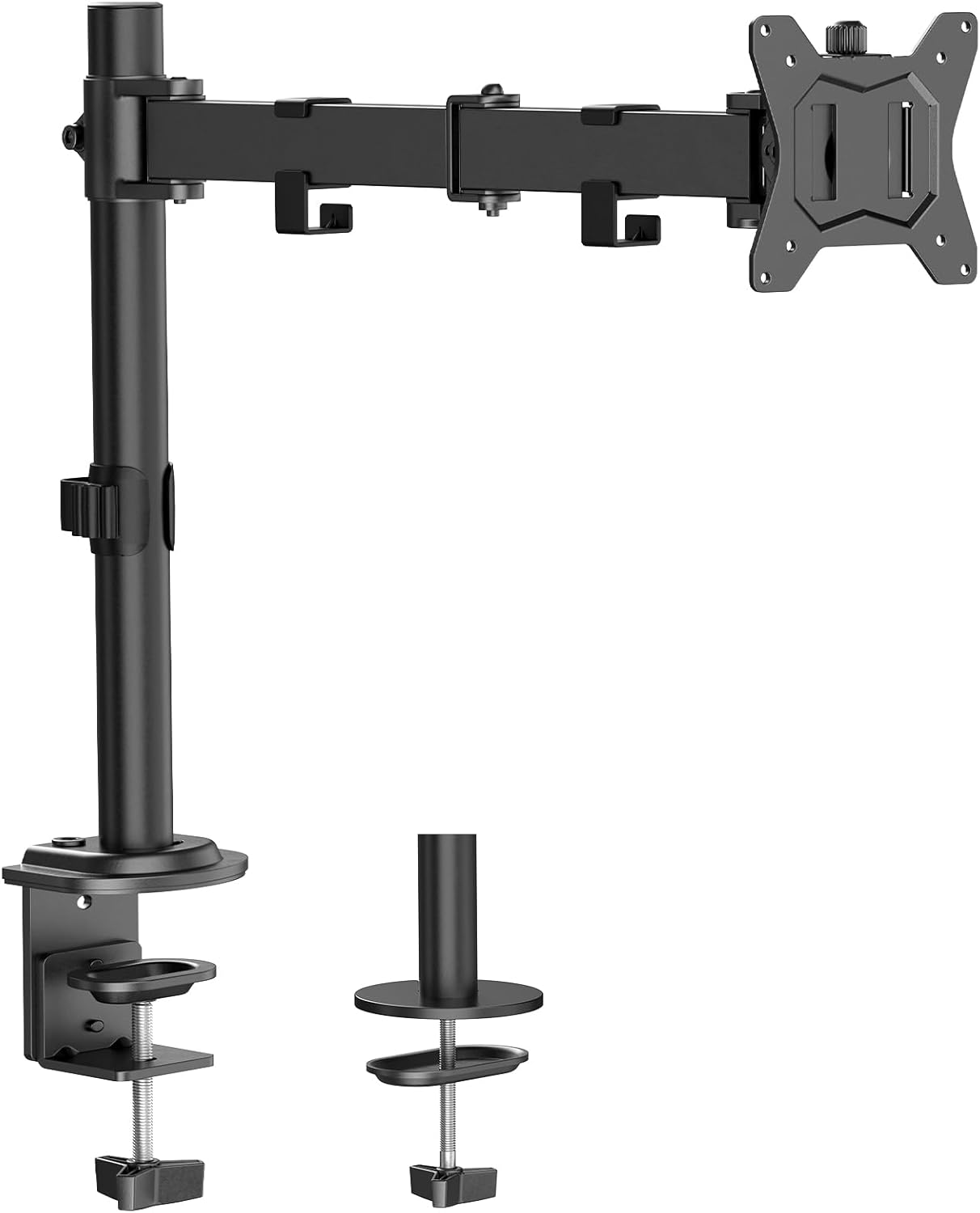 HUANUO Store HUANUO Monitor Mount for 13-32 Inch Screens, Monitor Mount 1 Monitor Height Adjustment, Tilt, Swivel and Rotate, 2 Mounting Options, VESA 75 & 100 mm