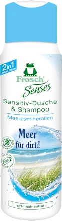 Frosch Senses Sensitive Shower Gel & Shampoo with Sea Minerals "Sea for you!", 300 ml
