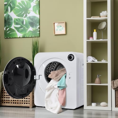 Silent Exhaust Dryer for Wall (62dB): 3kg Tumble Dryer with 830W, Stainless Steel Drum, Triple Filter and 5 Programs | Overheat Protection, Perfect for Small Apartments, Bathrooms or Households