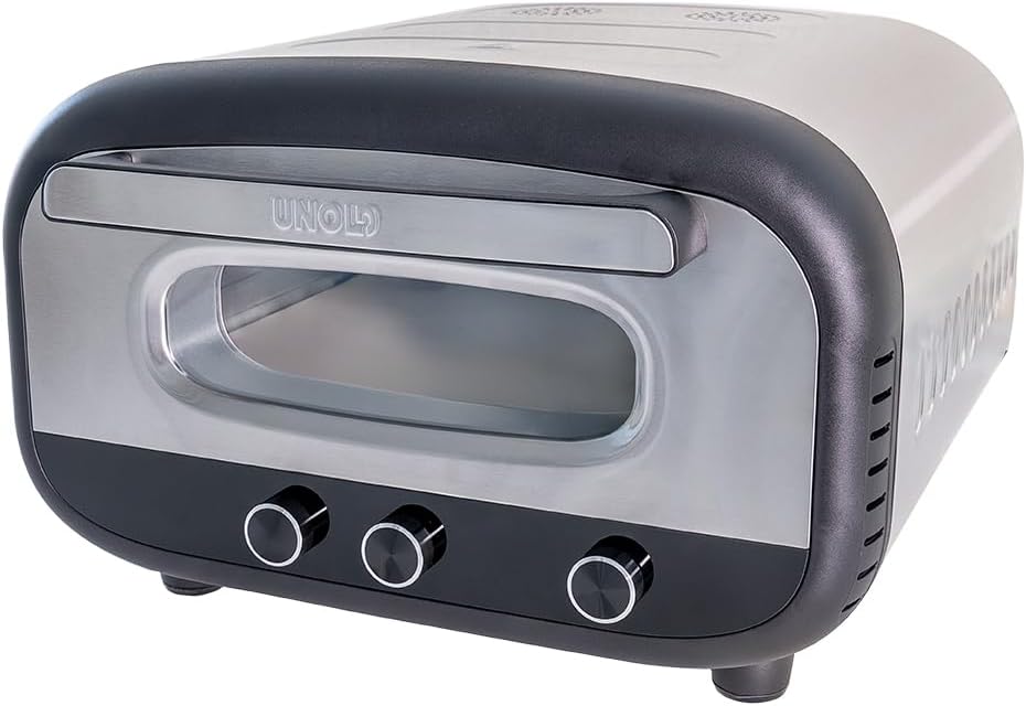 Unold Alfredo 68806 Pizza Oven - Premium Pizza Oven for Stone Oven Pizza, 450 °C Temperature, Pizza Stone, Quick Heating