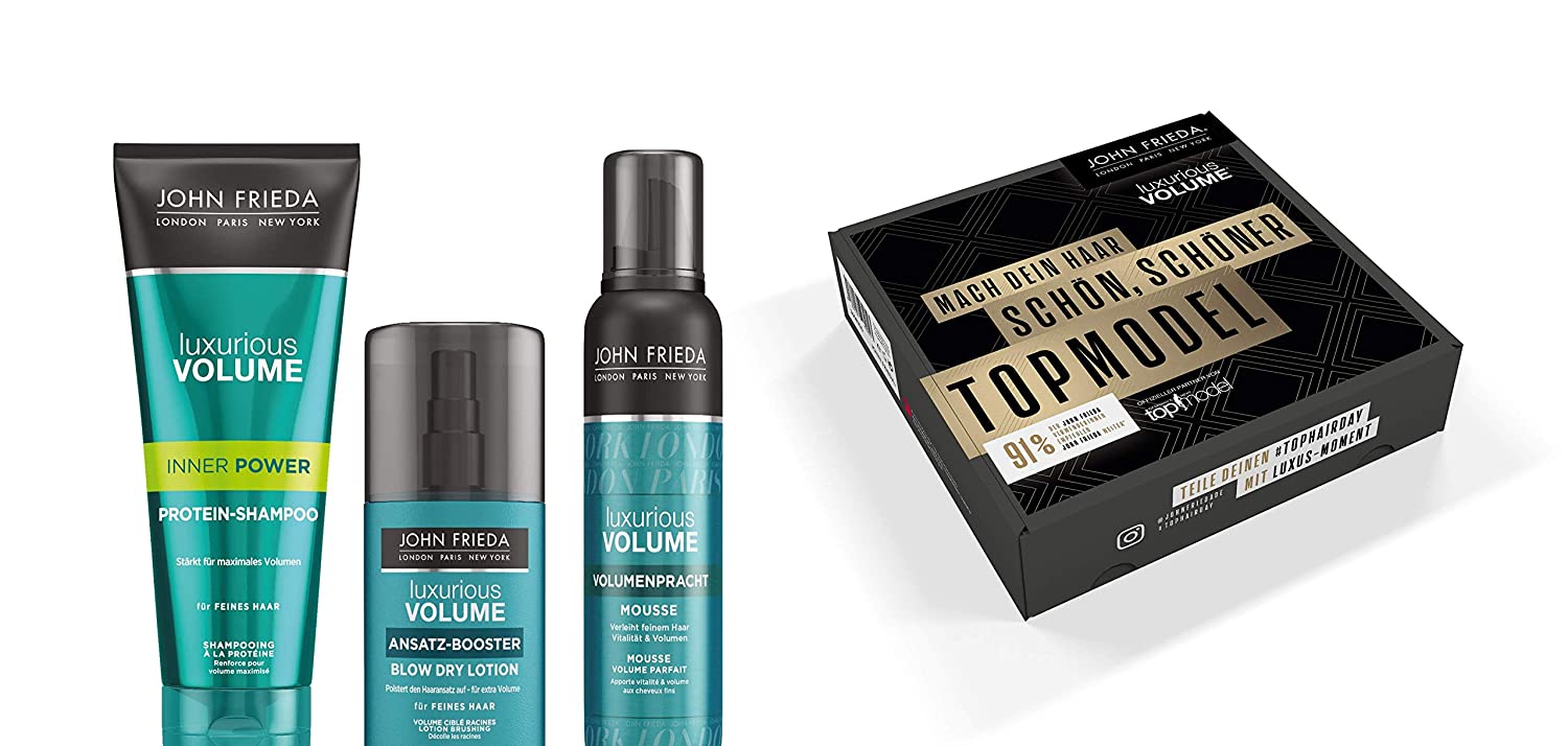 John Frieda Luxurious Volume GNTM Value Set - Shampoo, Root Booster, Styling Moussee 575 ml