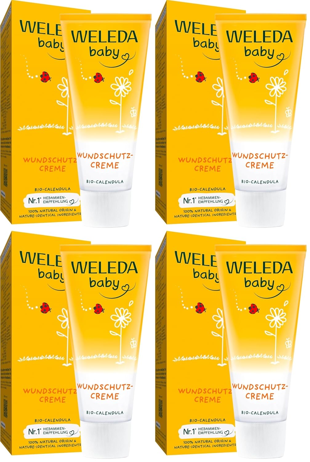 WELEDA Organic Baby Calendula Wound Protection Cream 75 ml - Natural Cosmetics Wound Ointment / Baby Cream for the Protection of Sensitive Baby Skin in the Nappy Area. Helps with Redness, Irritated Skin and Soreness