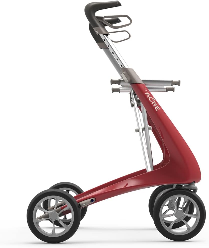 RUSSKA Carbon Ultralight Comfort by Acre Lightweight Rollator Strawberry Red