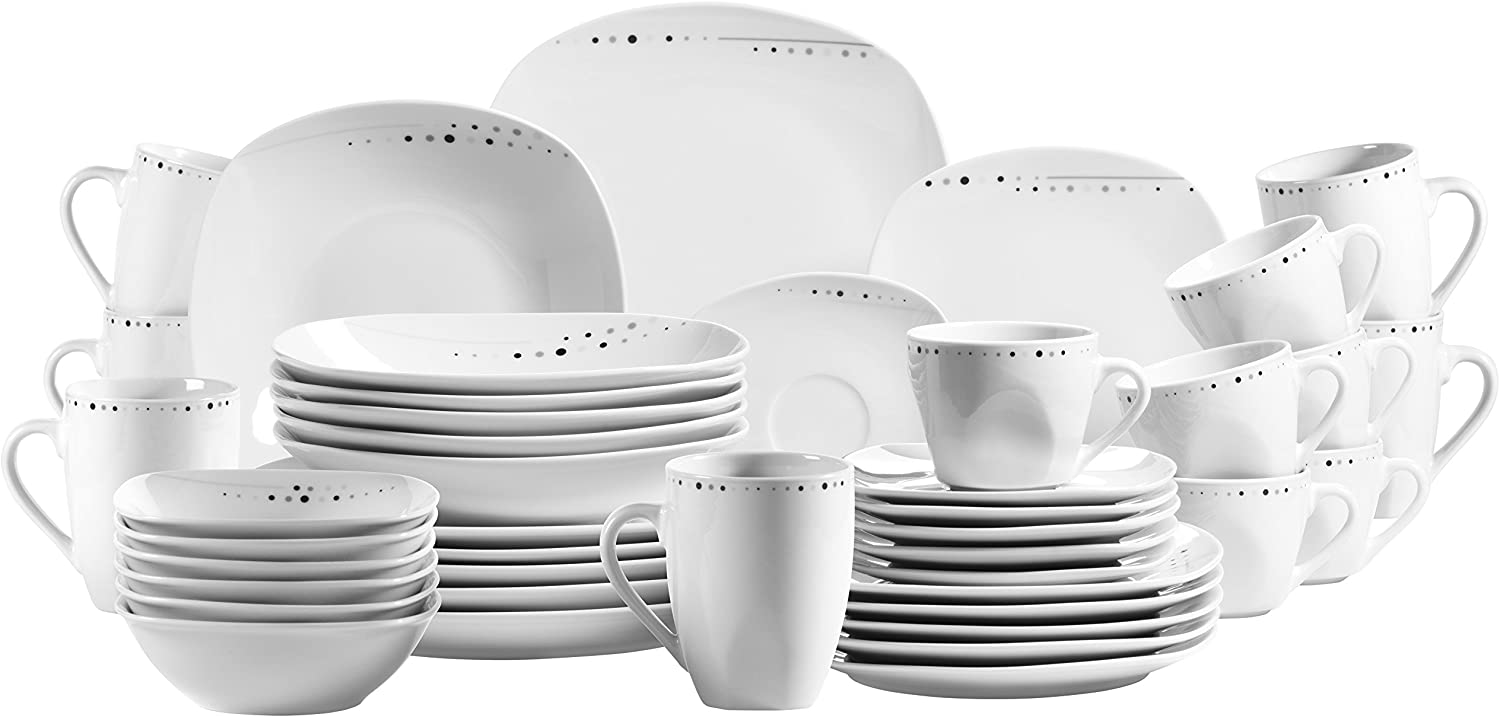 Maser Mäser, Fadilla Series Crockery Set 42 Pieces Porcelain Crockery Set for 6 People