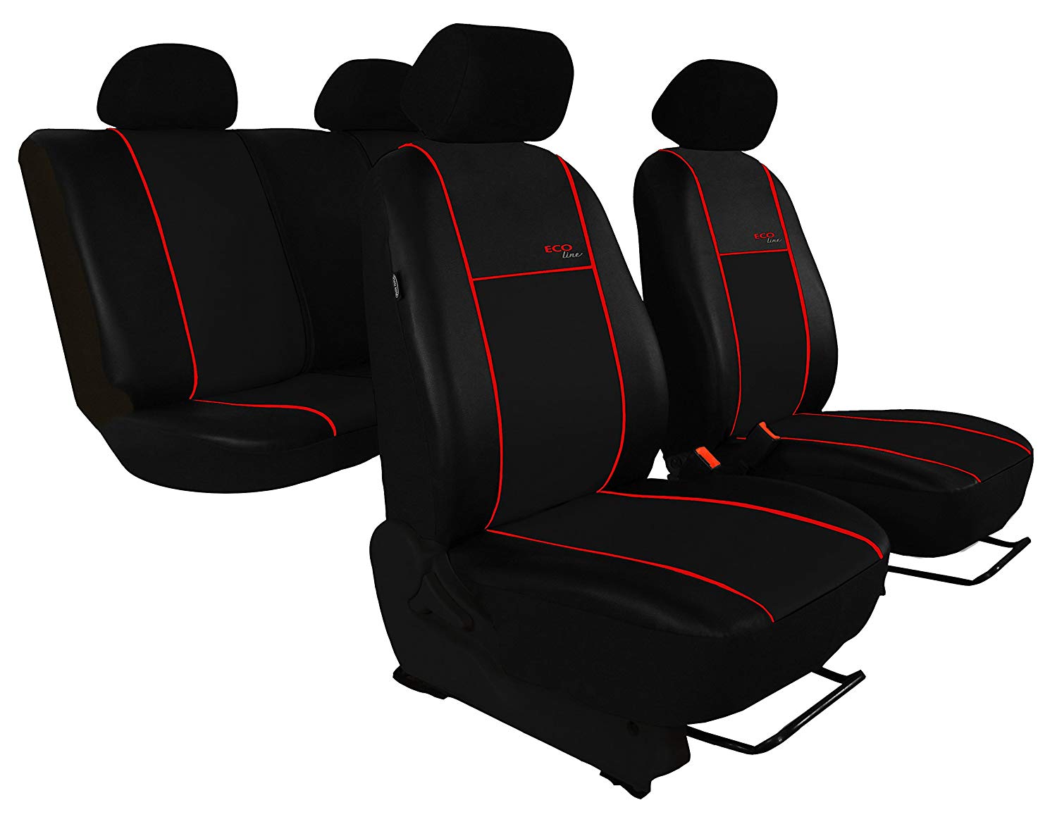 Pokter Car seat cover set for Touran 2015 Eco-Line Bright Red Fin.