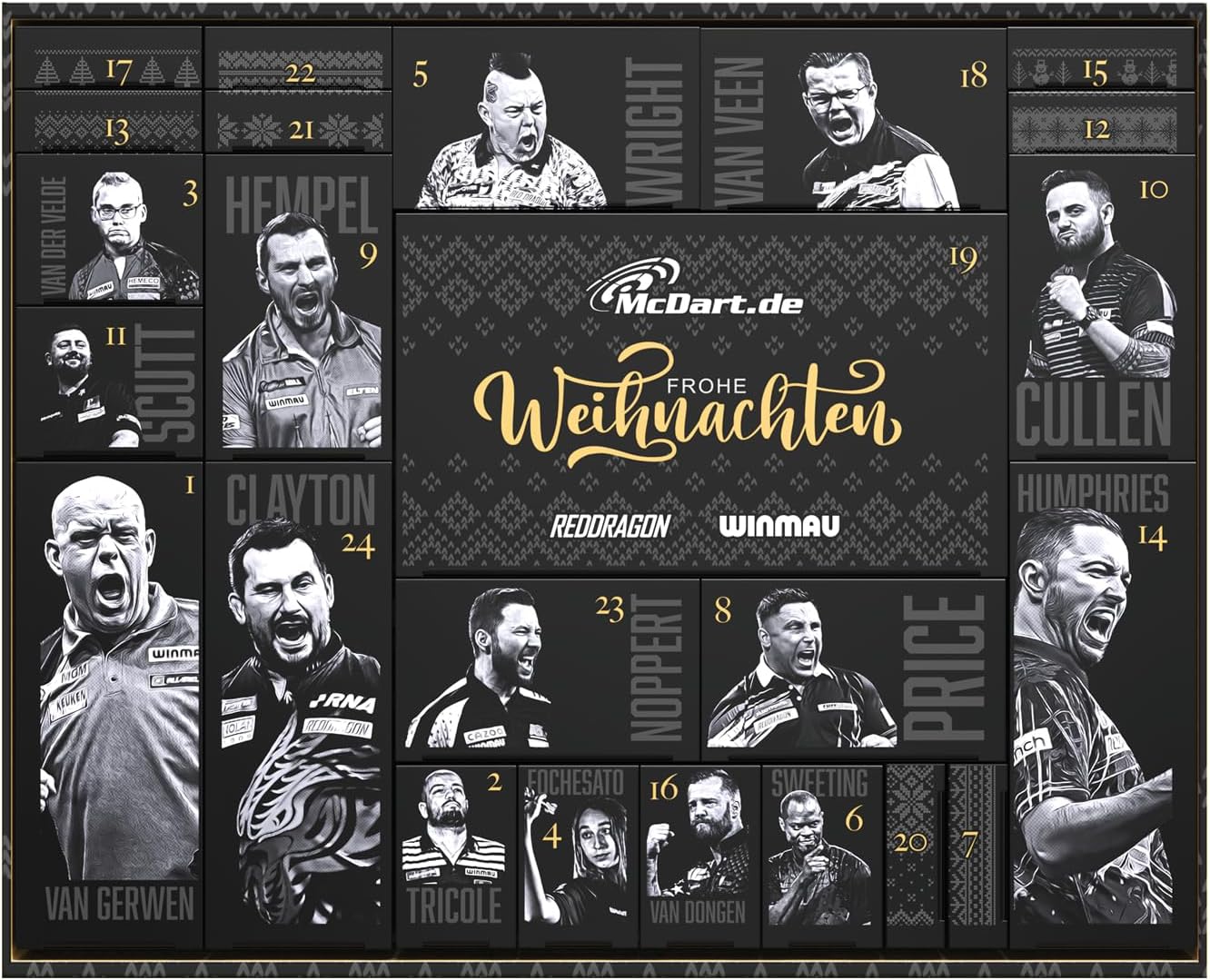 McDart Premium Advent Calendar 2025 for Steel Dart Players