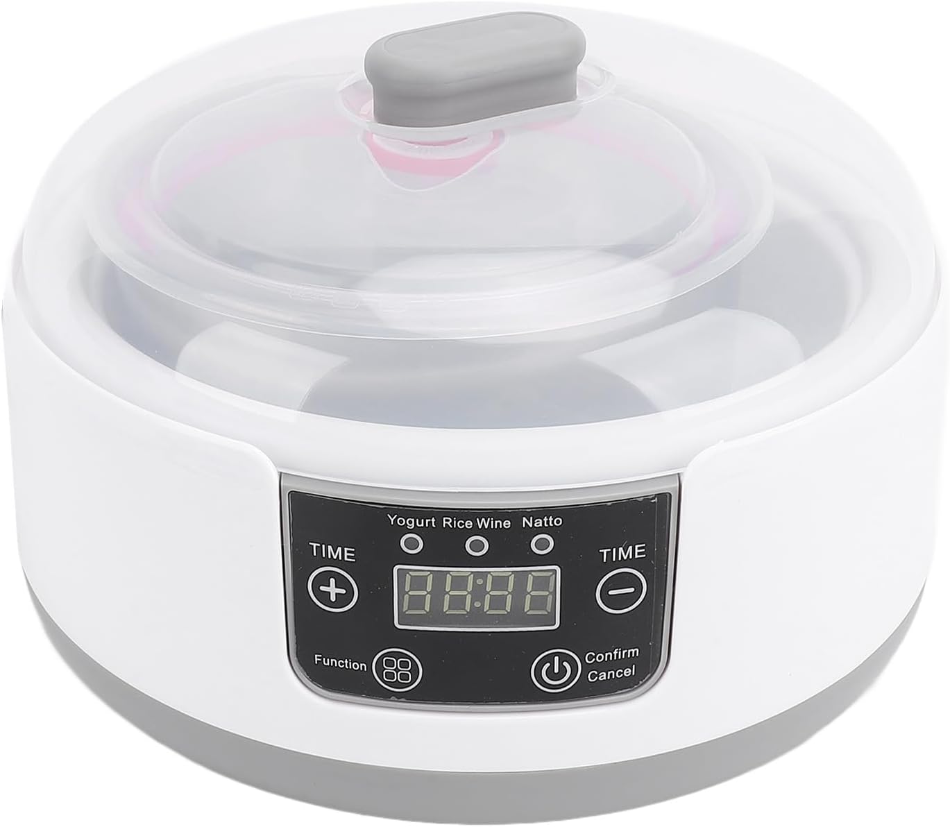 Fockety Yoghurt Maker, Automatic Greek Yoghurt Maker with 3 Modes & Time Control, 5 Pieces Glasses and Stainless Steel Container, Yoghurt Machine for Organic Yogurt, Cheese, Natto &