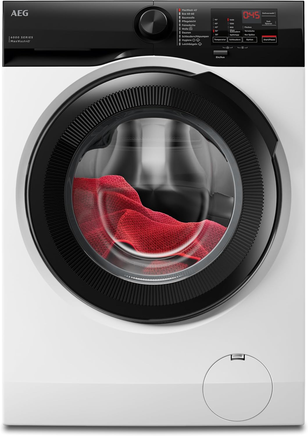 AEG Washing Machine 9 kg, Series 6000 ProSense: Automatic Flow Rate for Automatic Adjustment of Washing Time and Energy Consumption, Delay Start, Refill Function, Full Water Protection, 1400 rpm