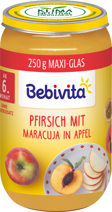 Bebivita Fruits peach with passion fruit in apple, from the 6th month, 250 g