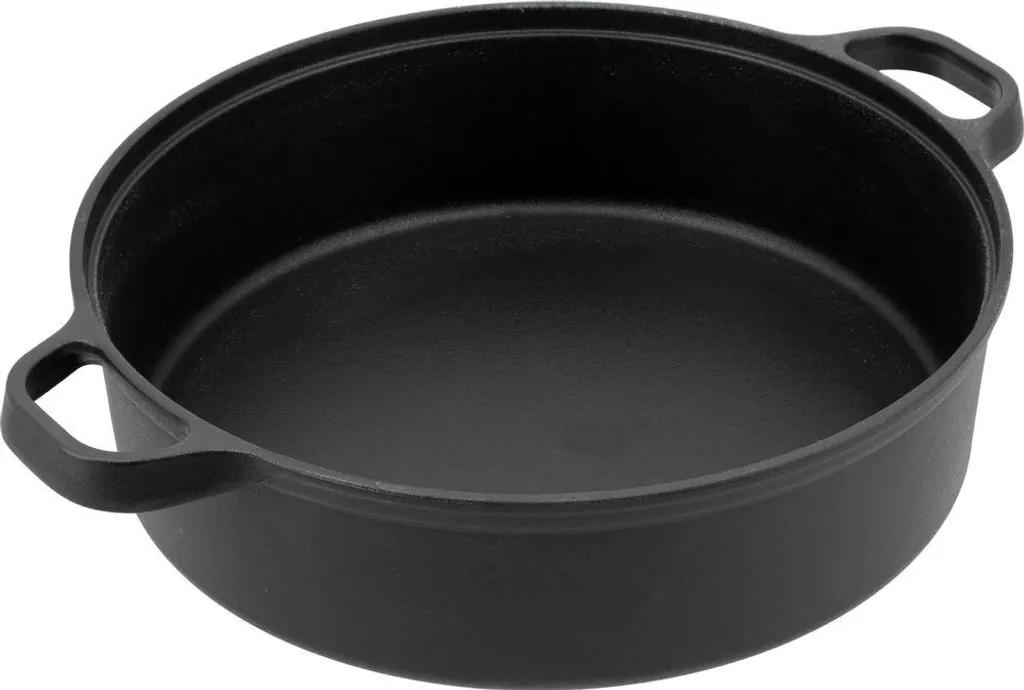 Yato cast iron pan with enamel, grill pan, frying pan with 2 handles, cooking surface Ø 280mm