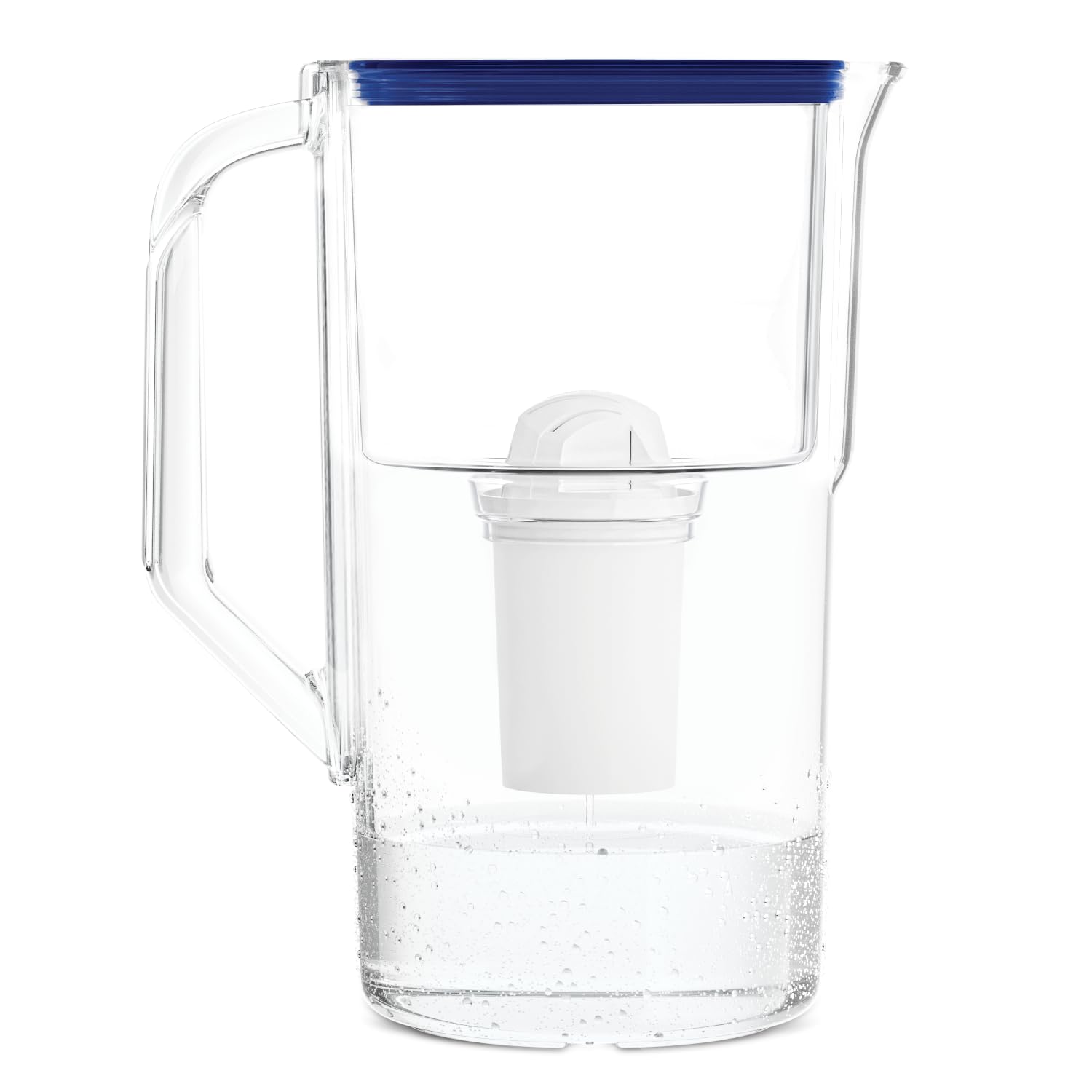 Wessper Store Wessper Water Filter Jug Filter Jug 2.8 L with Manual Filter Wear Indicator, Water Filter Jug Table Water Filter Modern Water Filter Jug Reduces Chlorine Limescale Heavy Metals - Blue