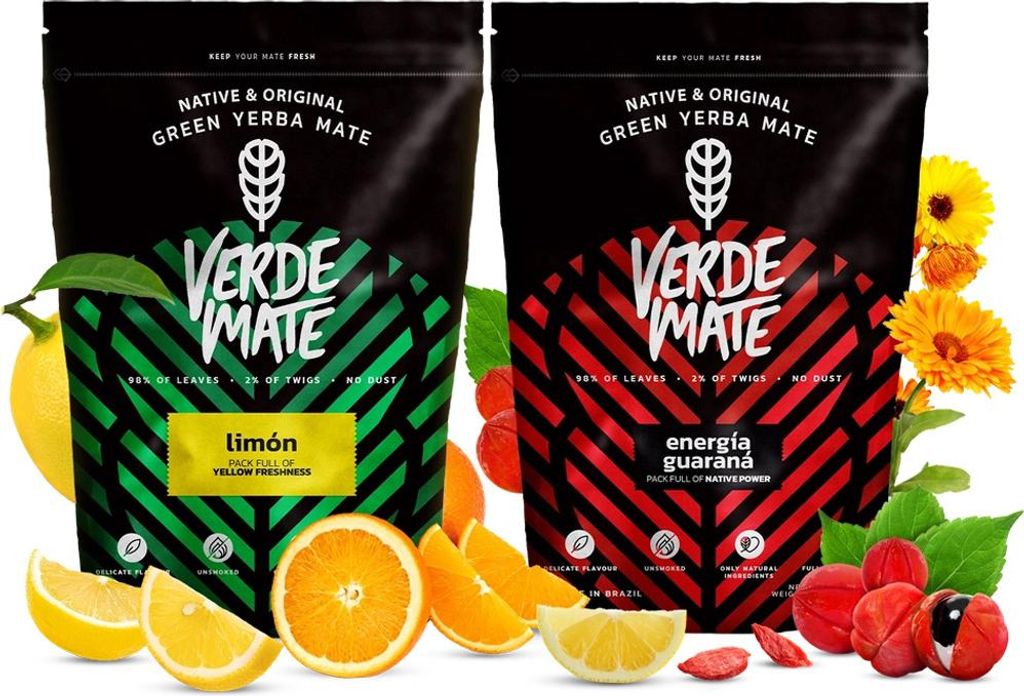 Verde Mate Yerba Mate Green Limon Energia Guarana 2x500g