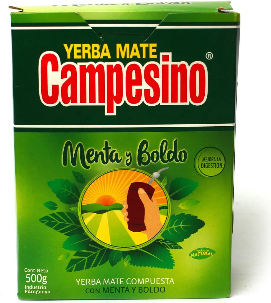 Lutz Yerba Mate Tea Campesino Menta y Boldo 500g - Mint and Herb Mate Tea 0.5kg - Yerba Mate tea from Paraguay 1000g