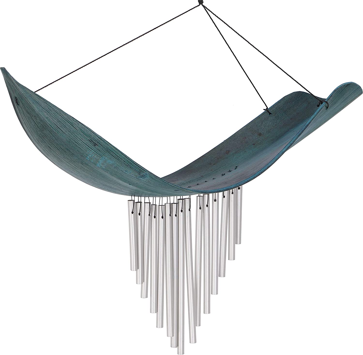 Guru-Shop Aluminium Wind Chimes With Carving - Version 1, 25 X 50 X 2 Cm, W