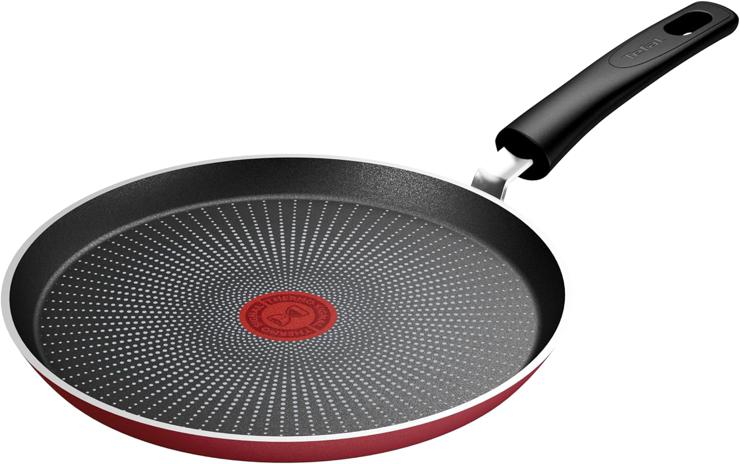 Tefal Daily Expert C2893802 Pancake Pan with Firm Handle, 25 cm, Aluminum, Titanium Non-Stick Coating, Thermo Signal™ Technology for Easier Cooking, Suitable for All Hob Types