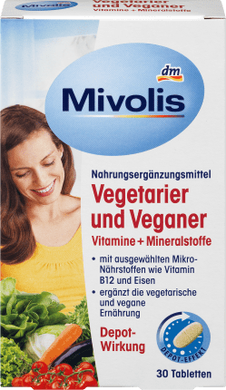 Mivolis Vegetarian and vegan vitamins + minerals, tablets 30 pcs., 30 pcs