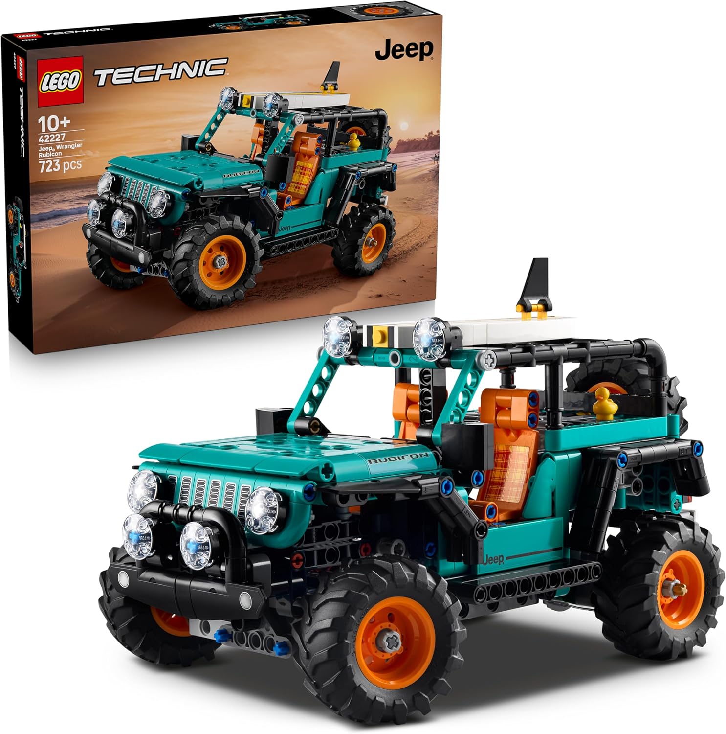 LEGO Technic Jeep Wrangler Rubicon Off-Road Vehicle - Off-Road Toy Vehicle Model Making with V6 Engine, Steering & Suspension - STEM Birthday Gift for Boys from 10 Years - 42227