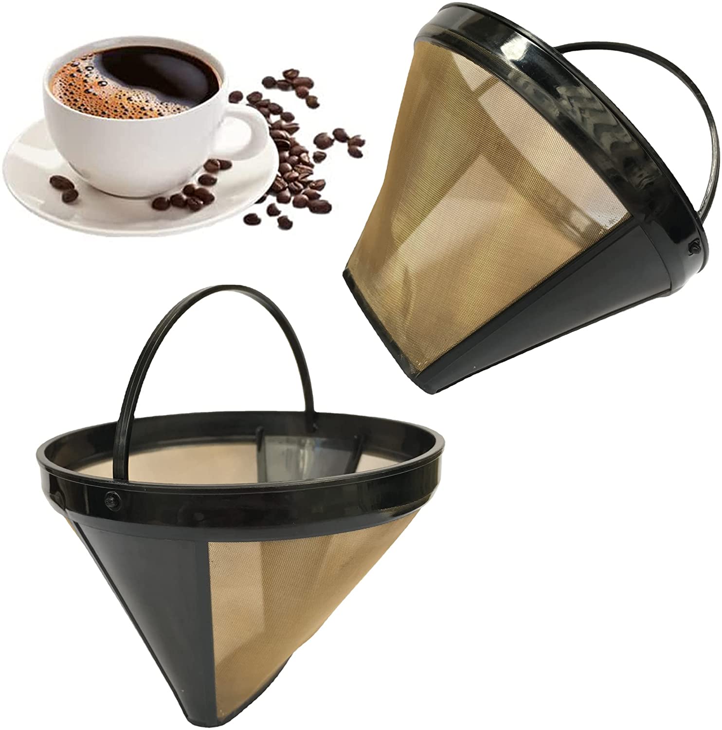 SEABABOO 2 x Coffee Filter Coffee Filter Mesh Basket Reusable Coffee Filter Mesh Basket Coffee Dropper Reusable Filter Permanent Filter Tea Strainer for Coffee Machine Filter Coffee / Tea