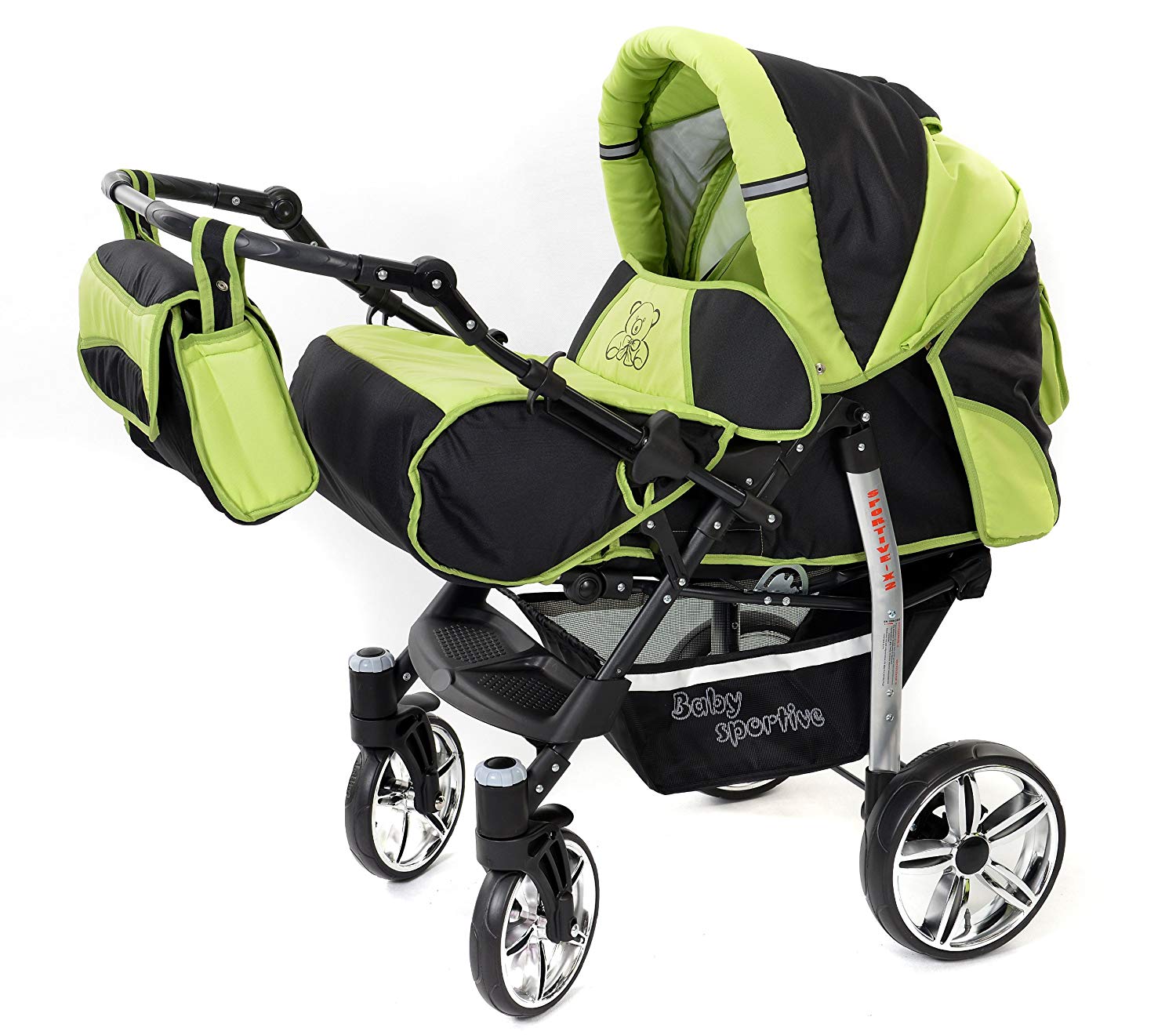 Baby Sportive You and Baby SPORTIV-X2 Kombi-Kinderwagen 3in1 | mit Zubehör | für Kinder ab der Geburt bis 3 Jahre | Gewicht 13 kg | Faltmaß mit Rädern B99 x T60 x H59