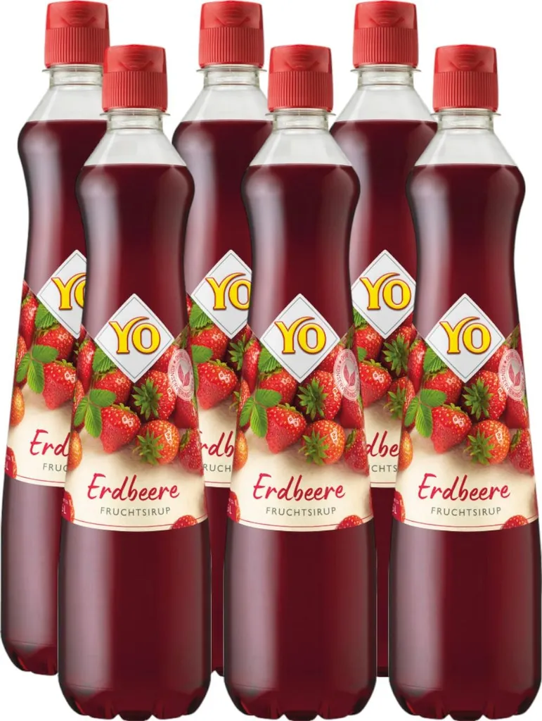 YO Strawberry Syrup Drink Syrup 700ml (6 Pack) 4200 ml