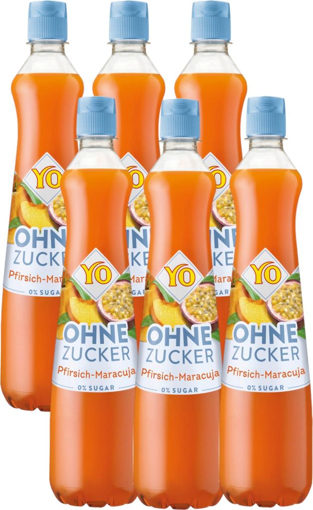 YO Peach-Passion Fruit Syrup 0% Sugar 700 ml (6-pack) 4200 ml