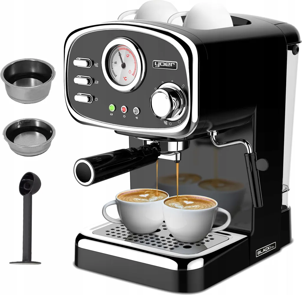 Yoer 1100W 20bar, 10 coffees, silver design cob printing machine