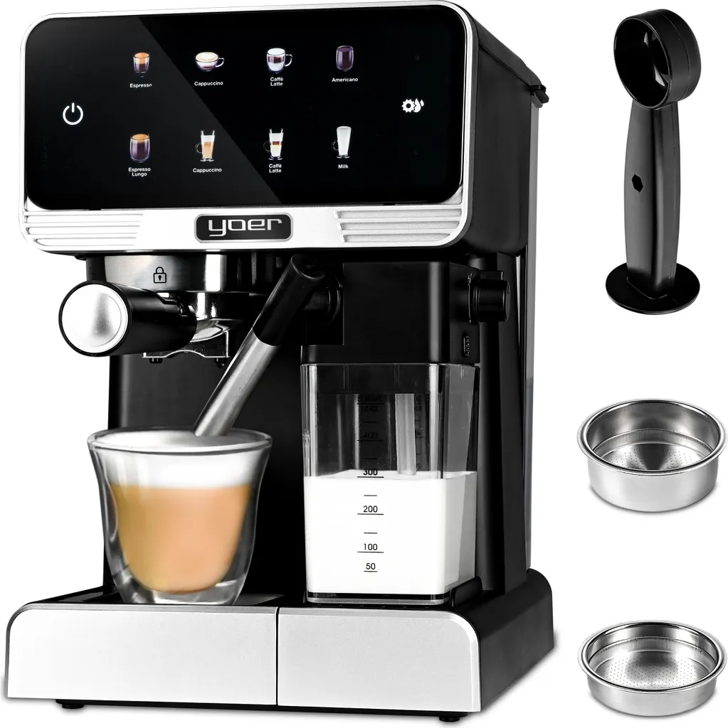 Yoer 20bar 1350W Fully Automatic Coffee Machine with Thermoblock + LED Display