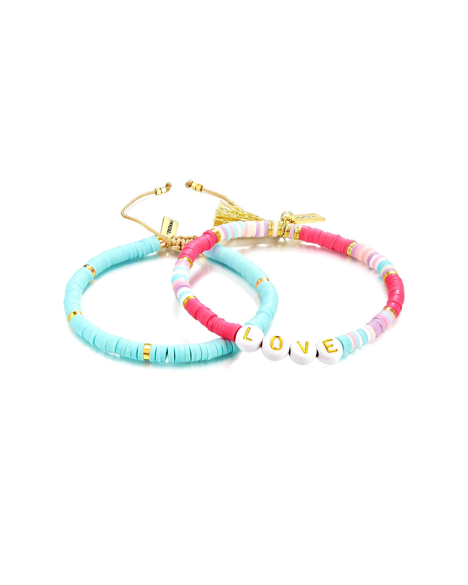 Yokoamii Bracelet Bracelet Happy Stainless Steel Heishi Beads in Yellow Gold